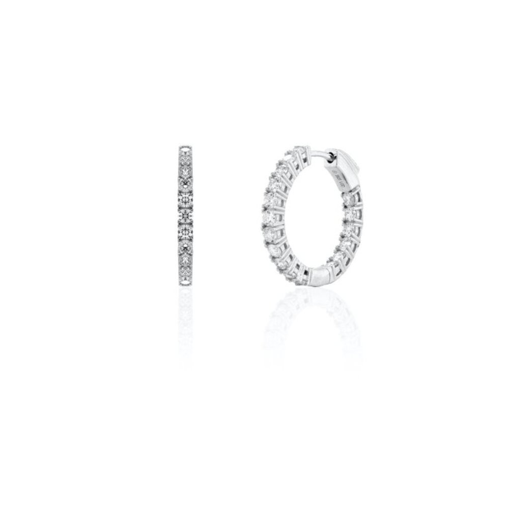 NWT Alison Hoop Earrings // Rhodium Plated Sterling Silver 1.5ct Diamonds